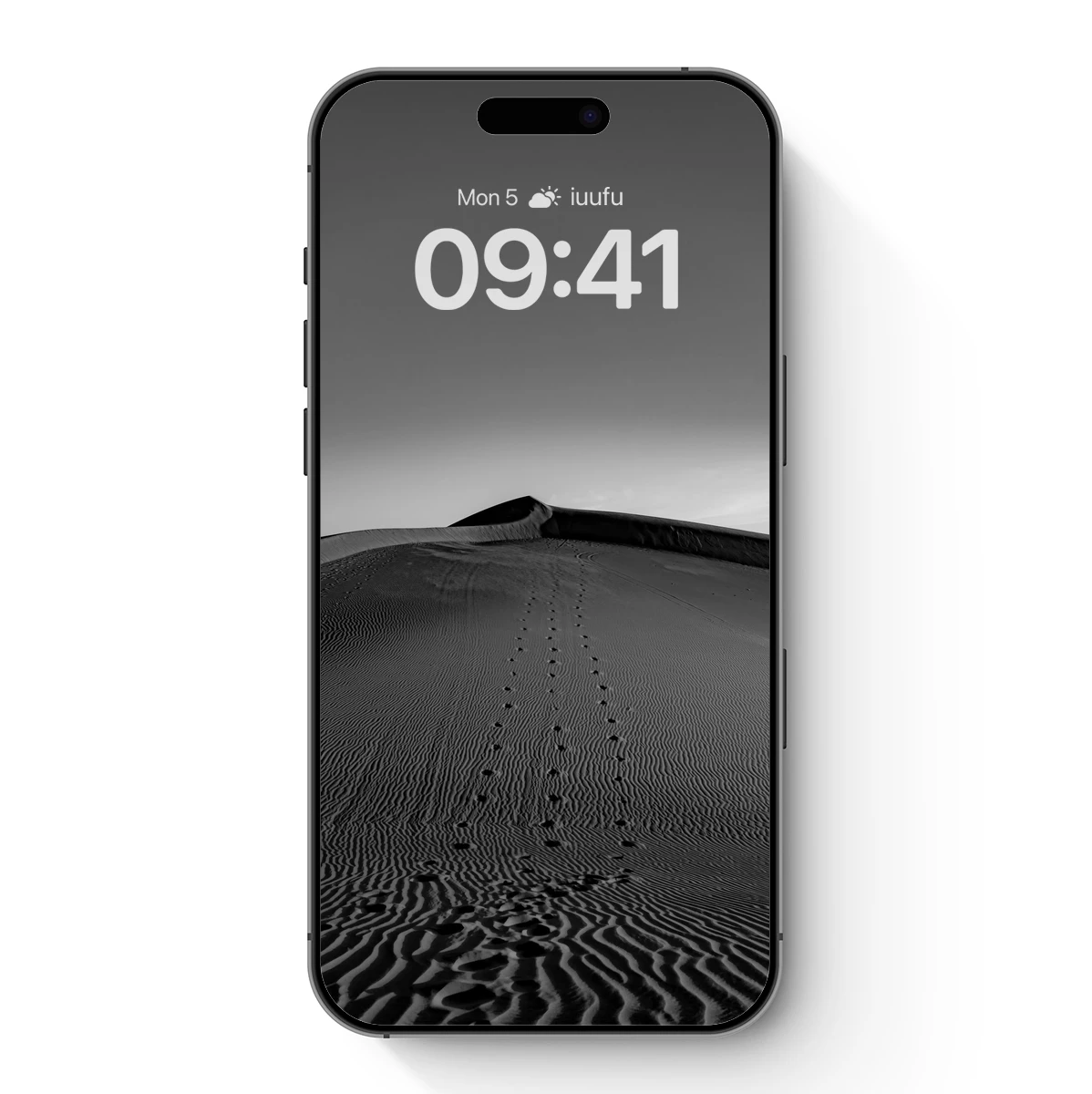 Desert Solitude: Footprints in Monochrome Sands