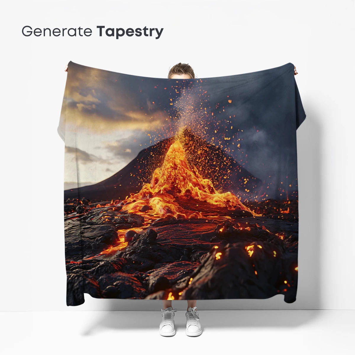 Erupting Volcano: Molten Fury Against Twilight Sky - Image 5