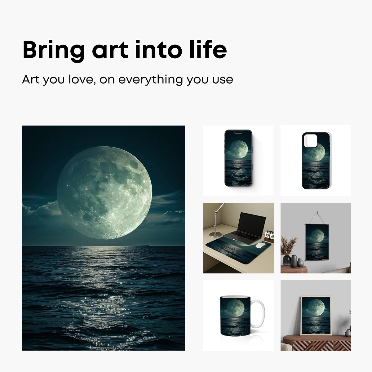 Luminous Moon Over Serene Seas - Image 2