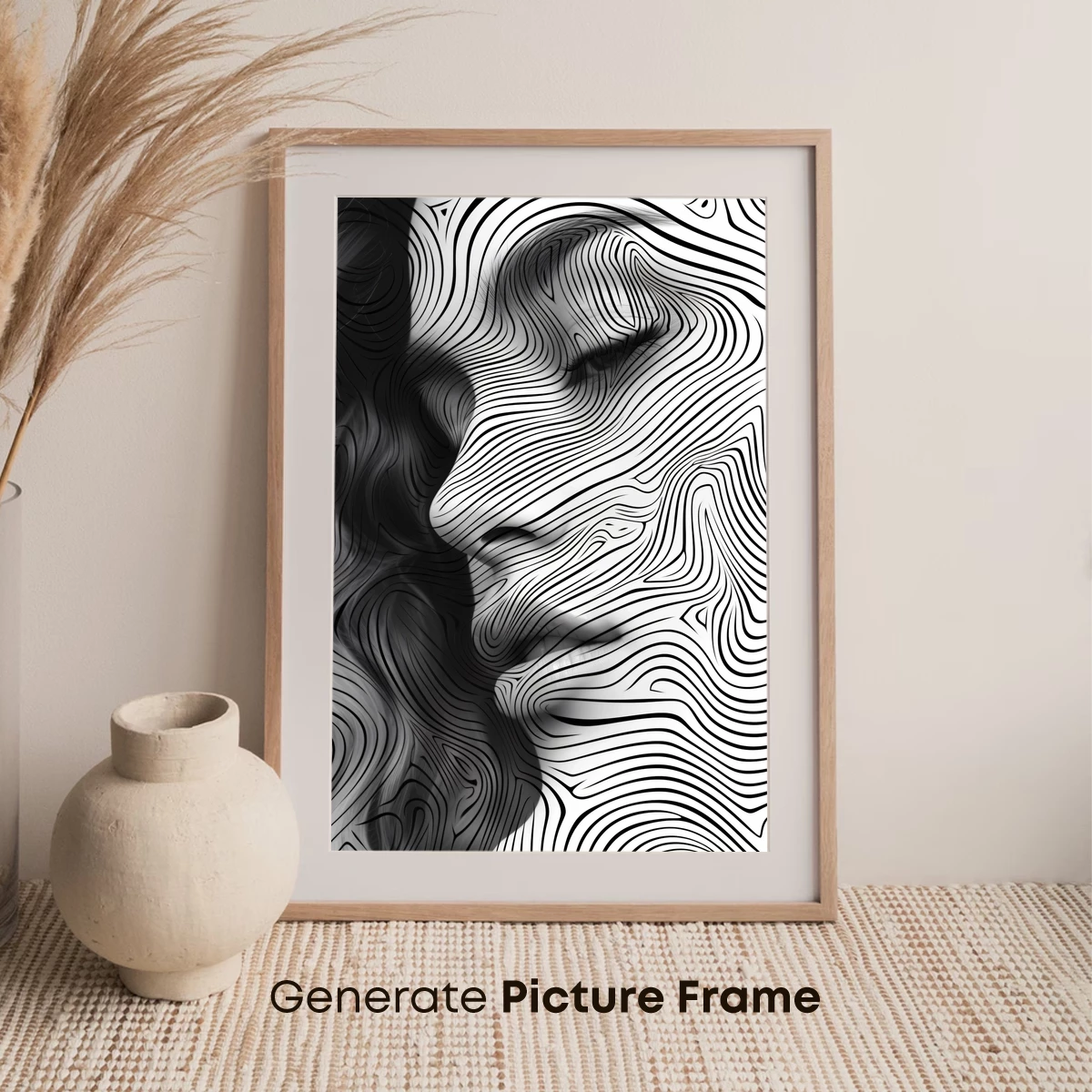 Contour Profile: Wavy Line Art Portrait - Image 7