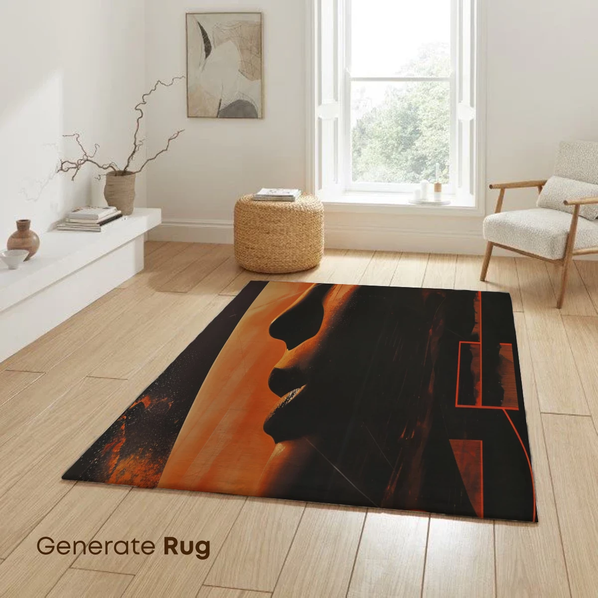 Eternal Flame: Silhouette Against a Fiery Moon - Image 6