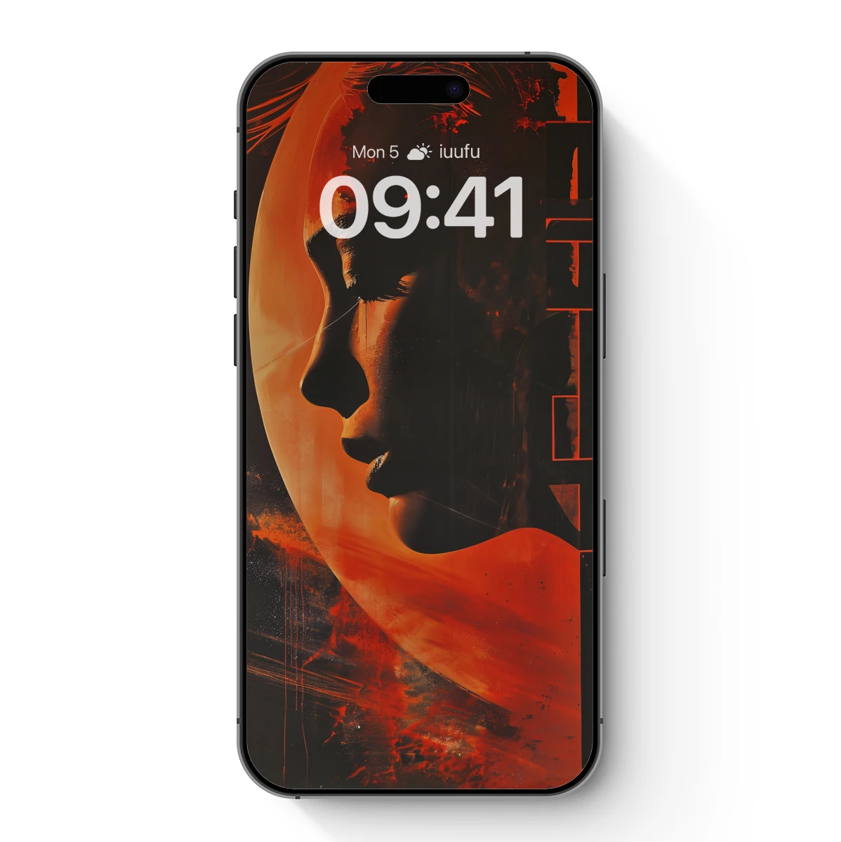 Eternal Flame: Silhouette Against a Fiery Moon