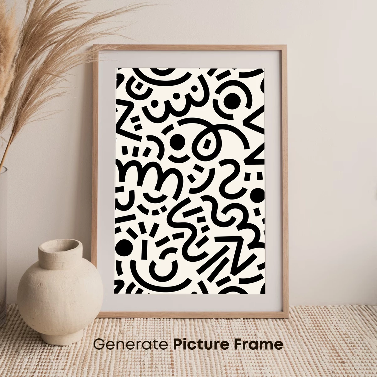 Abstract Black Curves: A Dance of Lines and Dots - Image 7