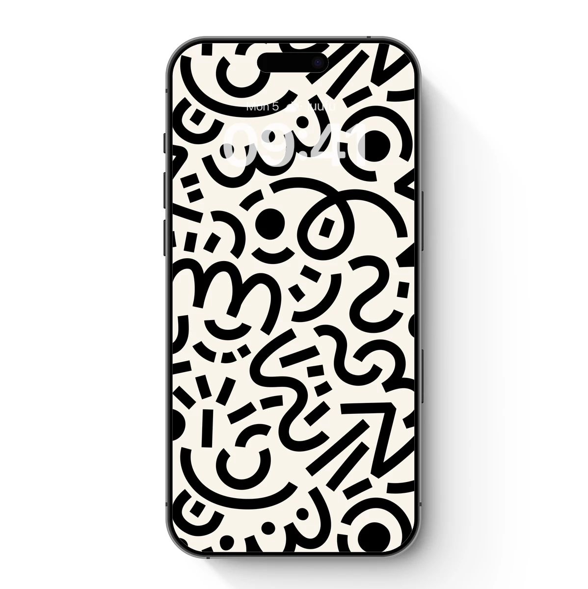 Abstract Black Curves: A Dance of Lines and Dots