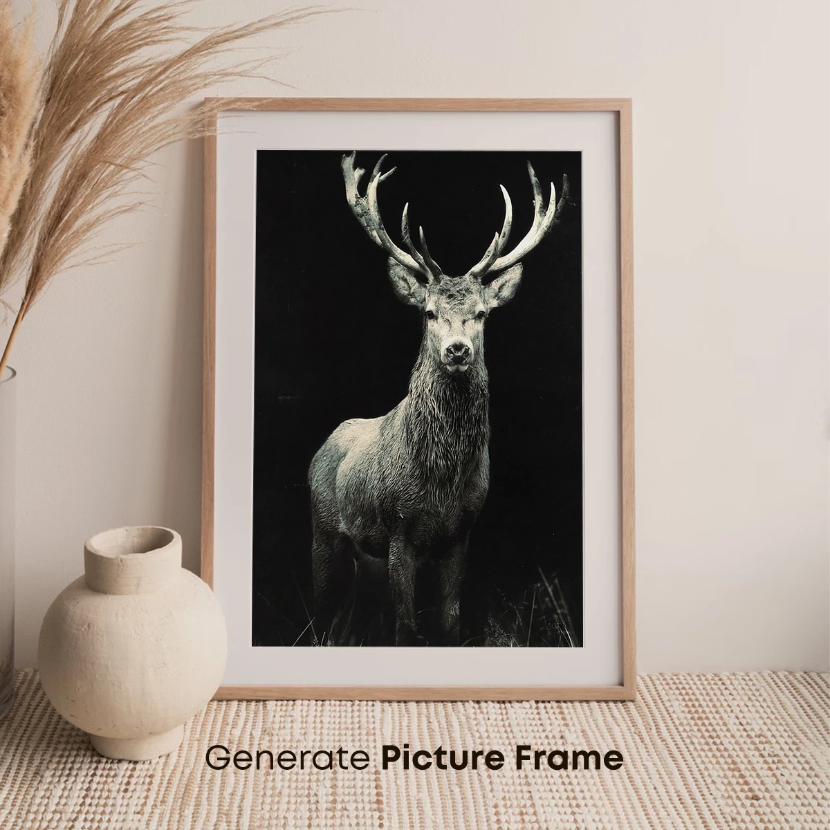 Monochrome Majesty: Stag in Shadows - Image 7