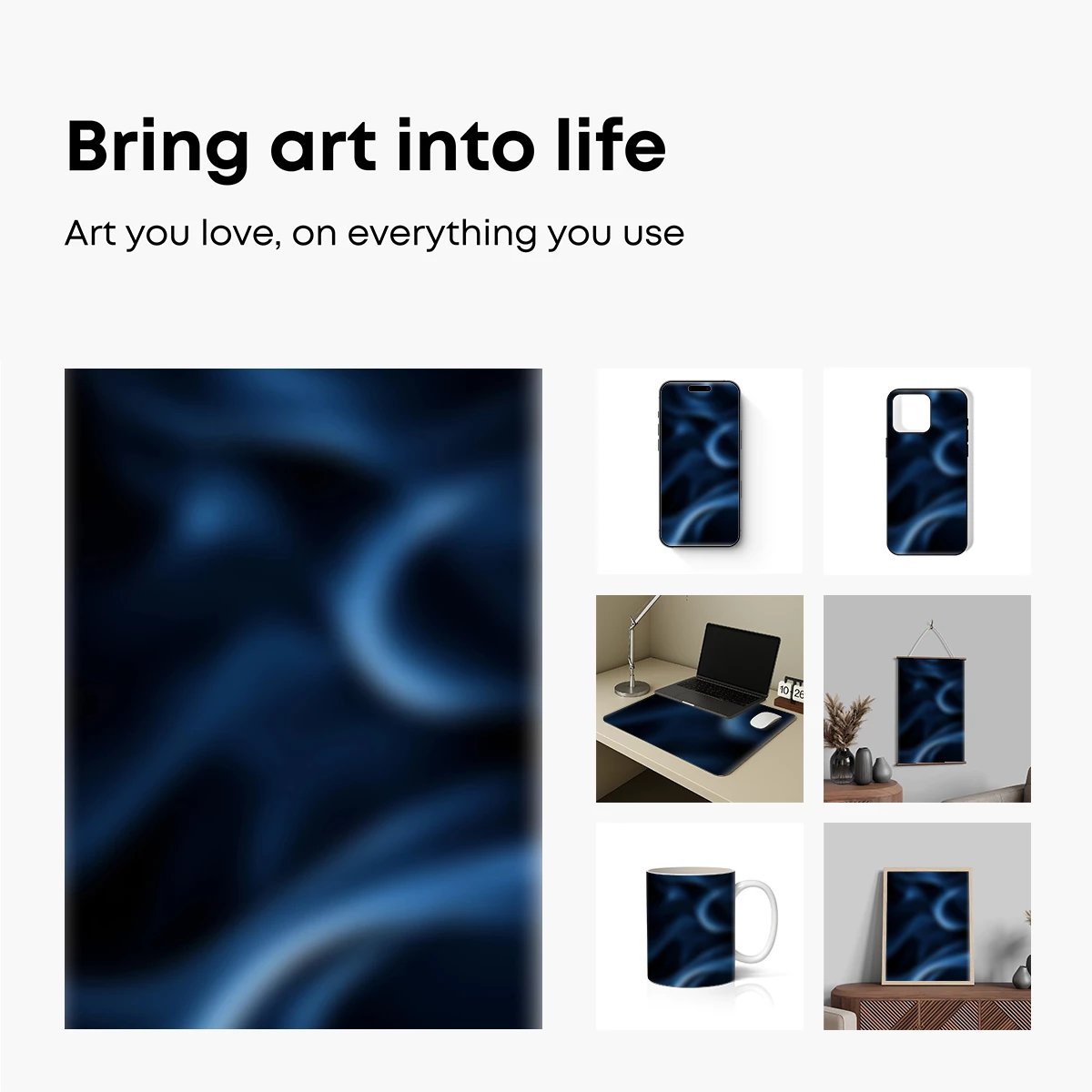 Ethereal Blue Whispers: Abstract Smoke Trails - Image 2