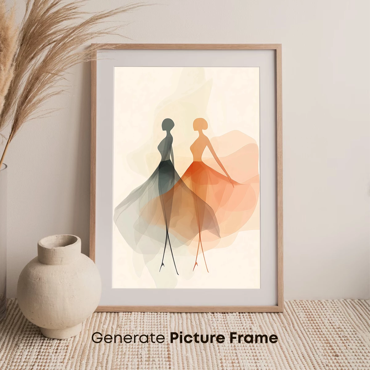 Elegant Fusion: Silhouetted Figures in Flowing Gowns - Image 7