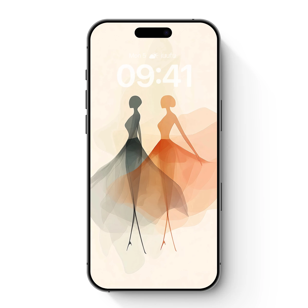 Elegant Fusion: Silhouetted Figures in Flowing Gowns