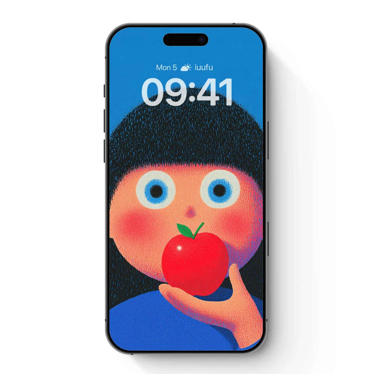 Apple Gaze: Whimsical Pop Art Portrait