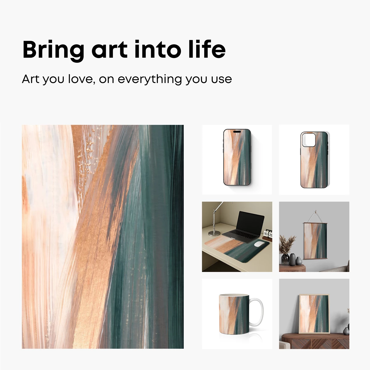 Abstract Strata: Earth Tones and Teal Fusion - Image 2