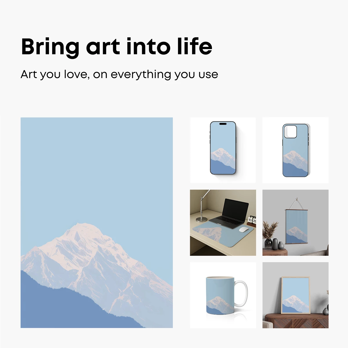 Eternal Snow Peak: Minimalist Mountain Majesty - Image 2