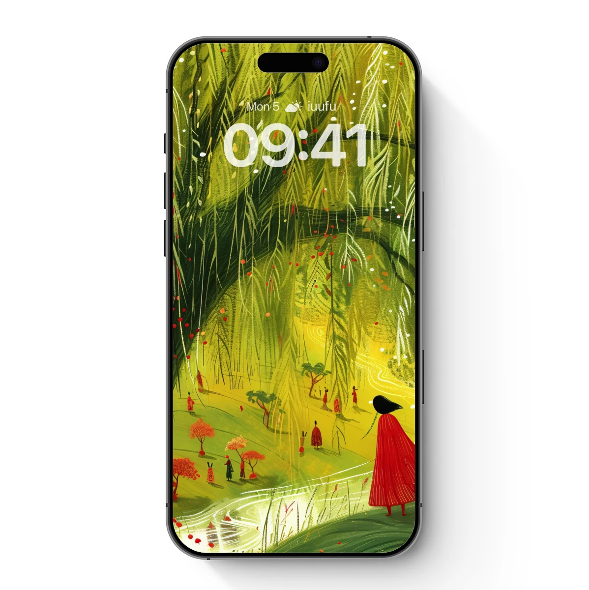 Enchanted Forest Odyssey: Red Cloak Amidst Verdant Whispers