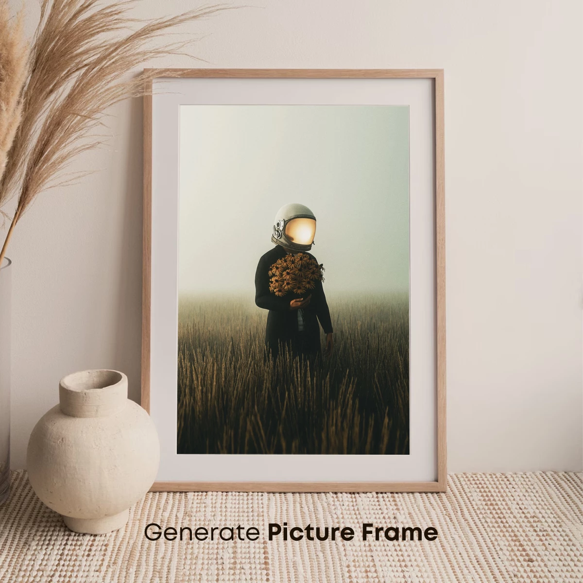 Astronaut in Floral Fields: Surreal Solitude - Image 7
