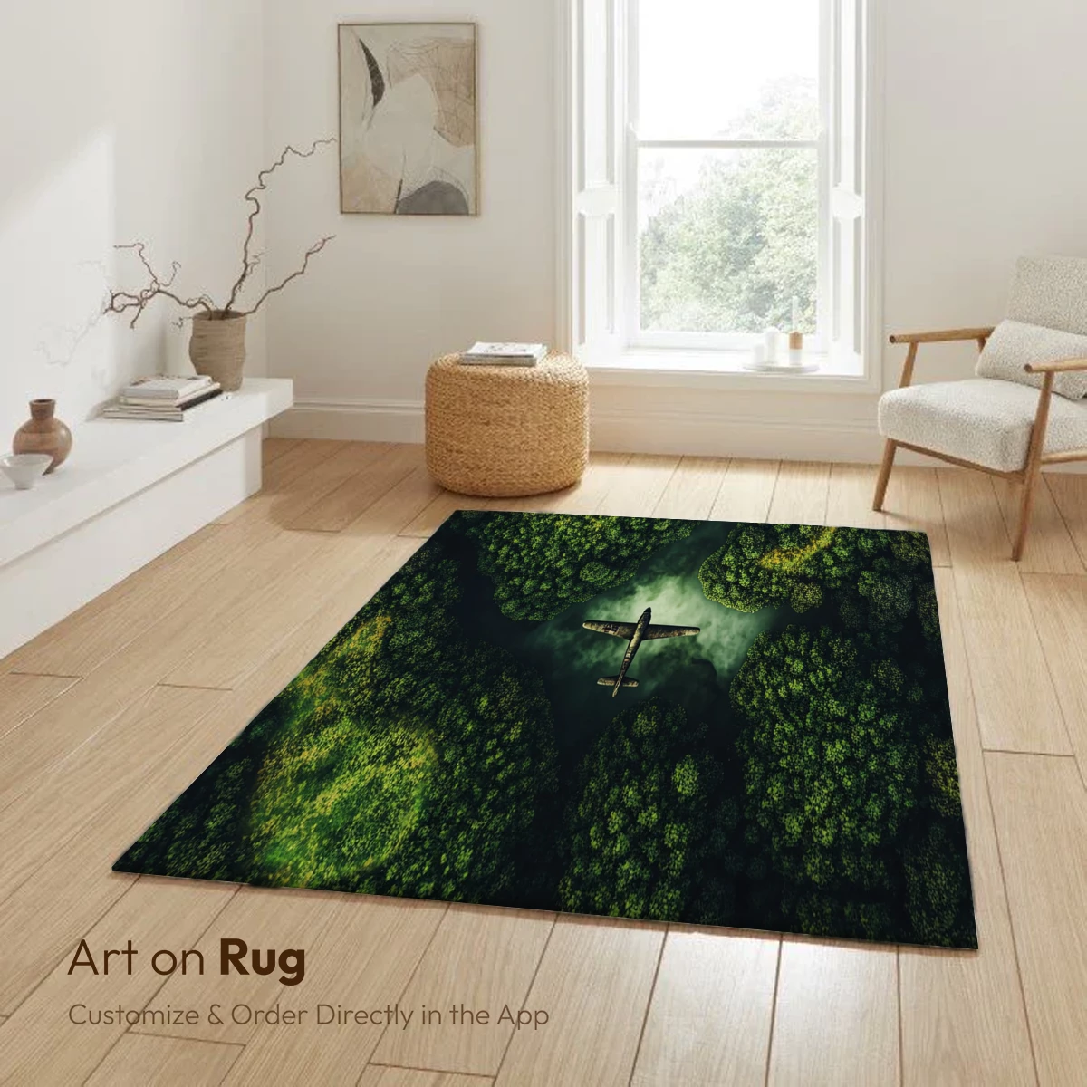 Aerial Odyssey: Plane Soars Over Verdant Labyrinth - Image 6