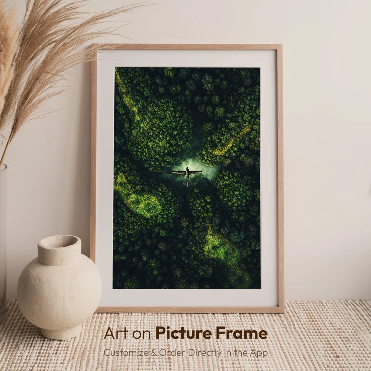 Aerial Odyssey: Plane Soars Over Verdant Labyrinth - Image 7