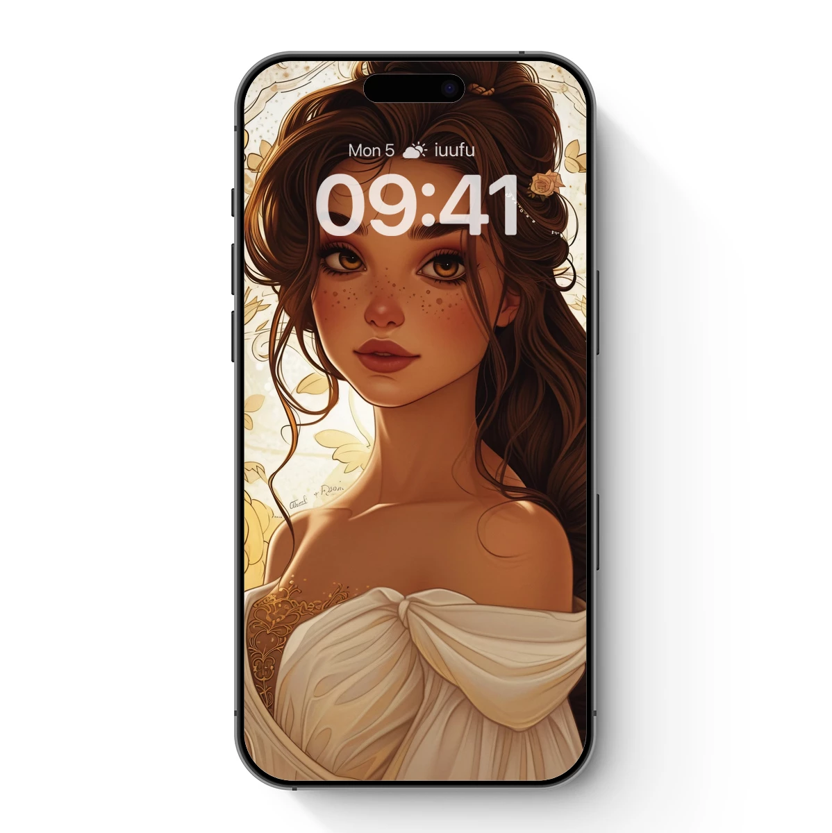 Elegant Renaissance Muse in Floral Elegance