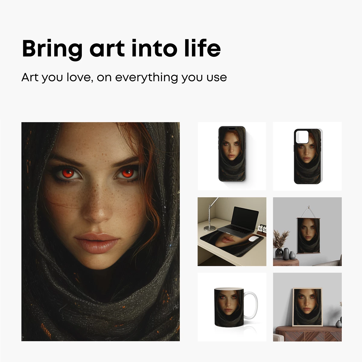 Enigmatic Veil: Scarlet Eyes in Shadow - Image 2