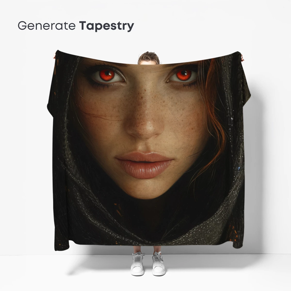 Enigmatic Veil: Scarlet Eyes in Shadow - Image 5