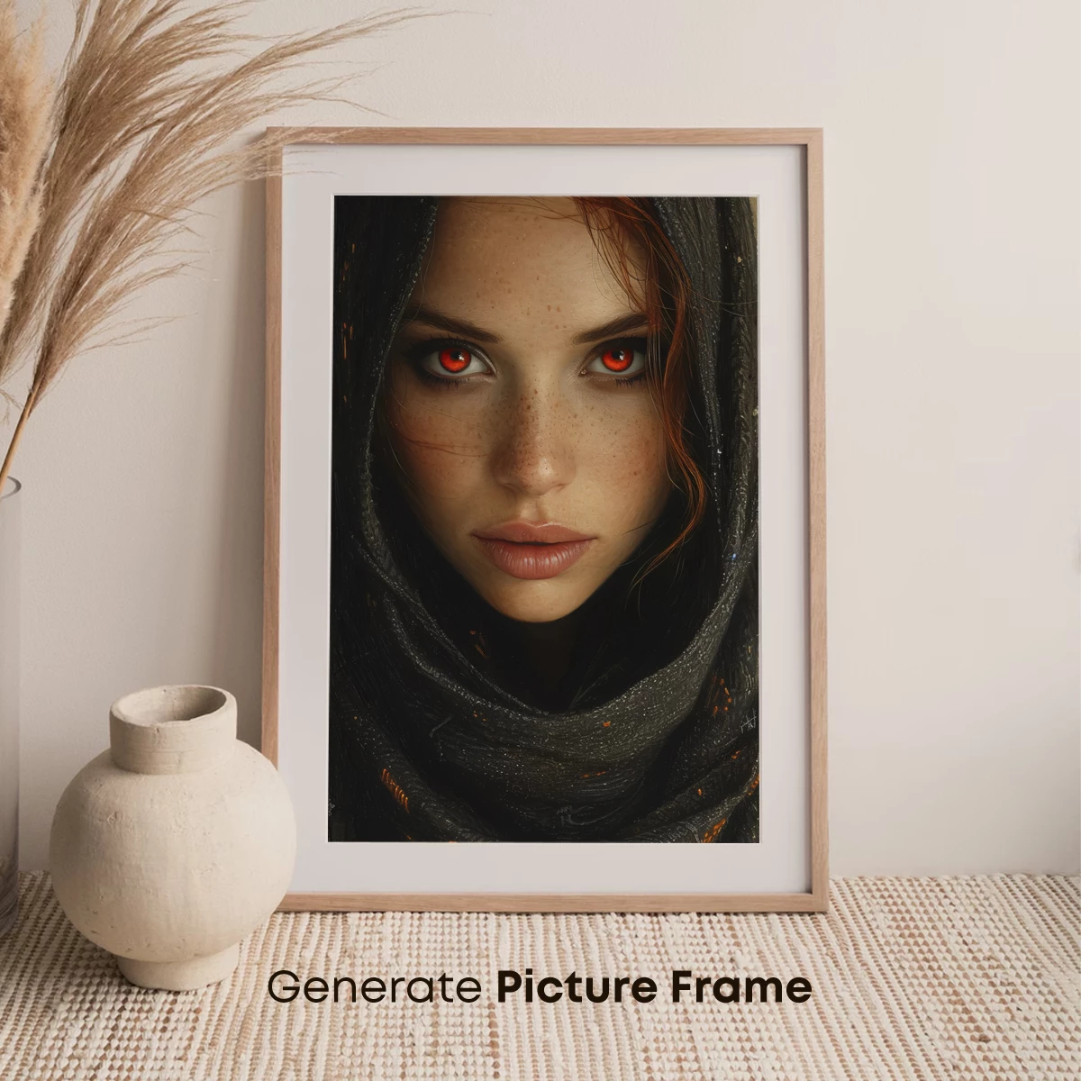 Enigmatic Veil: Scarlet Eyes in Shadow - Image 7