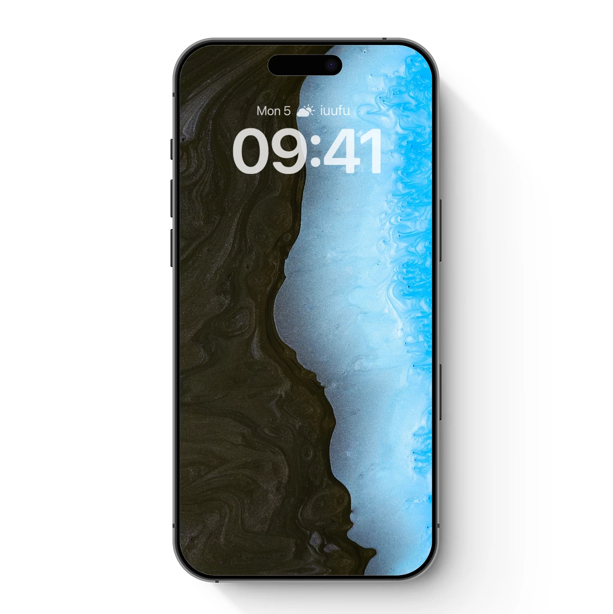 Eclipse of Colors: Dark Swirls Meet Azure Waves