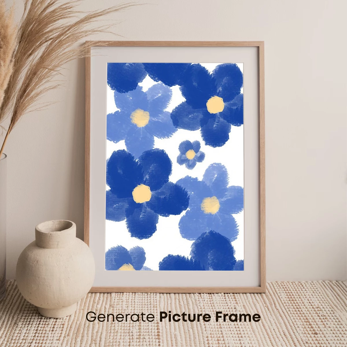 Blue Floral Whispers: Abstract Petals in Harmony - Image 7