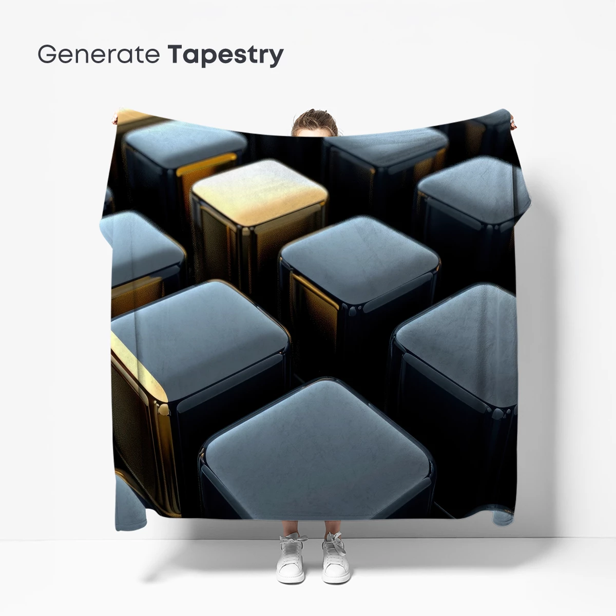 Elegant Black and Gold Cubes: A Modern Geometric Symphony - Image 5