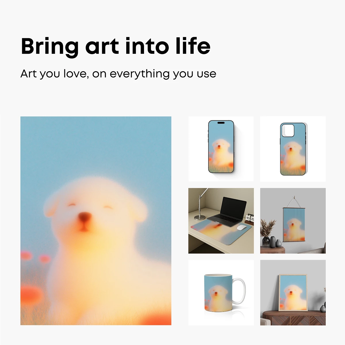 Dreamy Puppy in Sunset Glow - Image 2