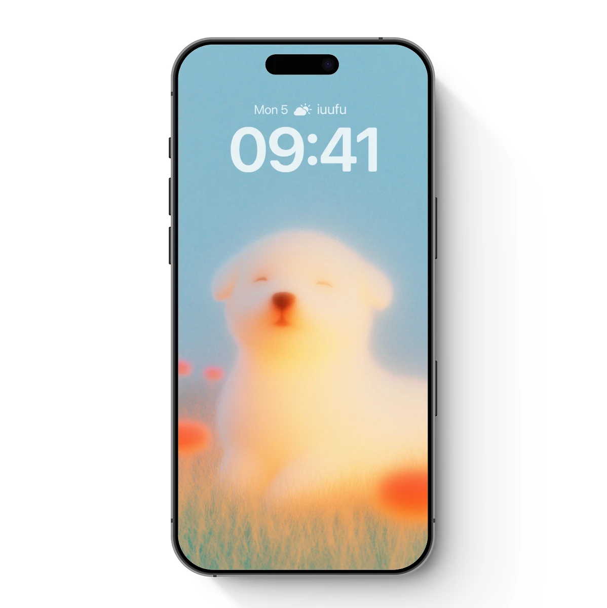 Dreamy Puppy in Sunset Glow