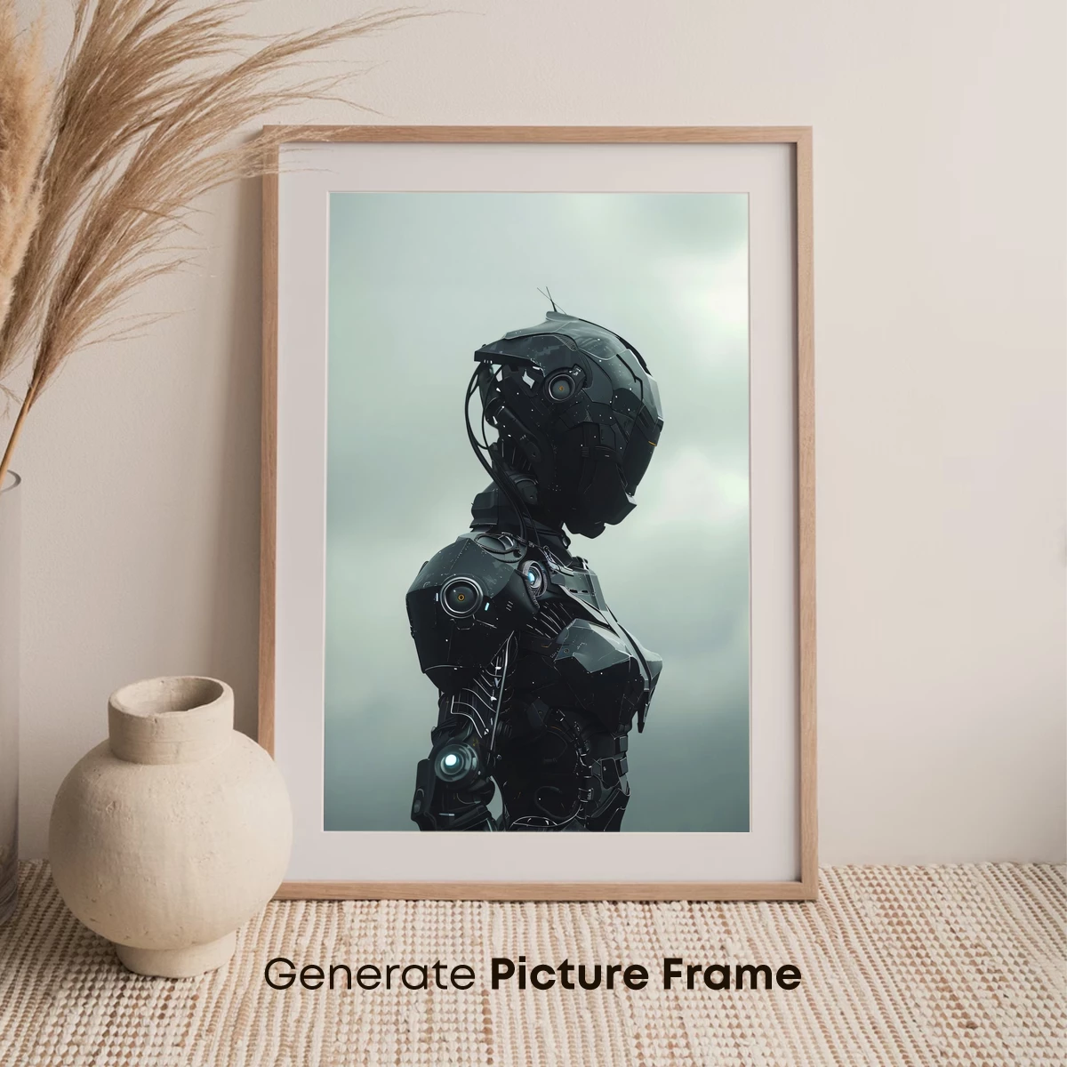 Cybernetic Sentinel: Futuristic Armor in Steel Gray - Image 7