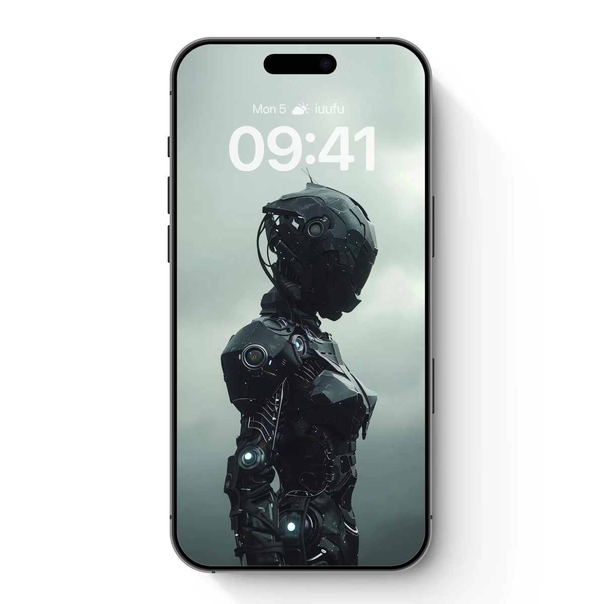 Cybernetic Sentinel: Futuristic Armor in Steel Gray