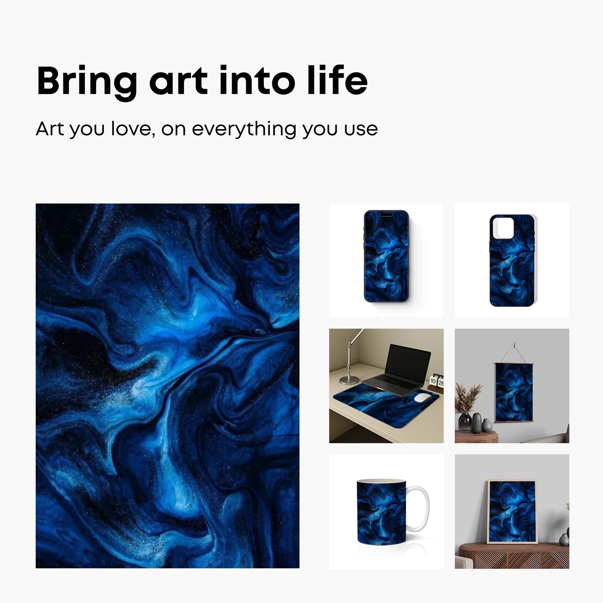 Ethereal Blue Abyss: A Cosmic Dance of Swirling Nebulae - Image 2