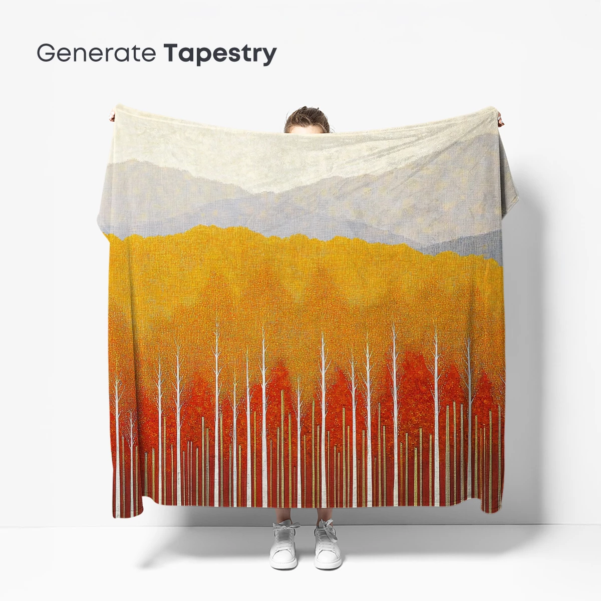 Autumnal Forest Symphony: Layered Trees and Misty Mountains - Image 5