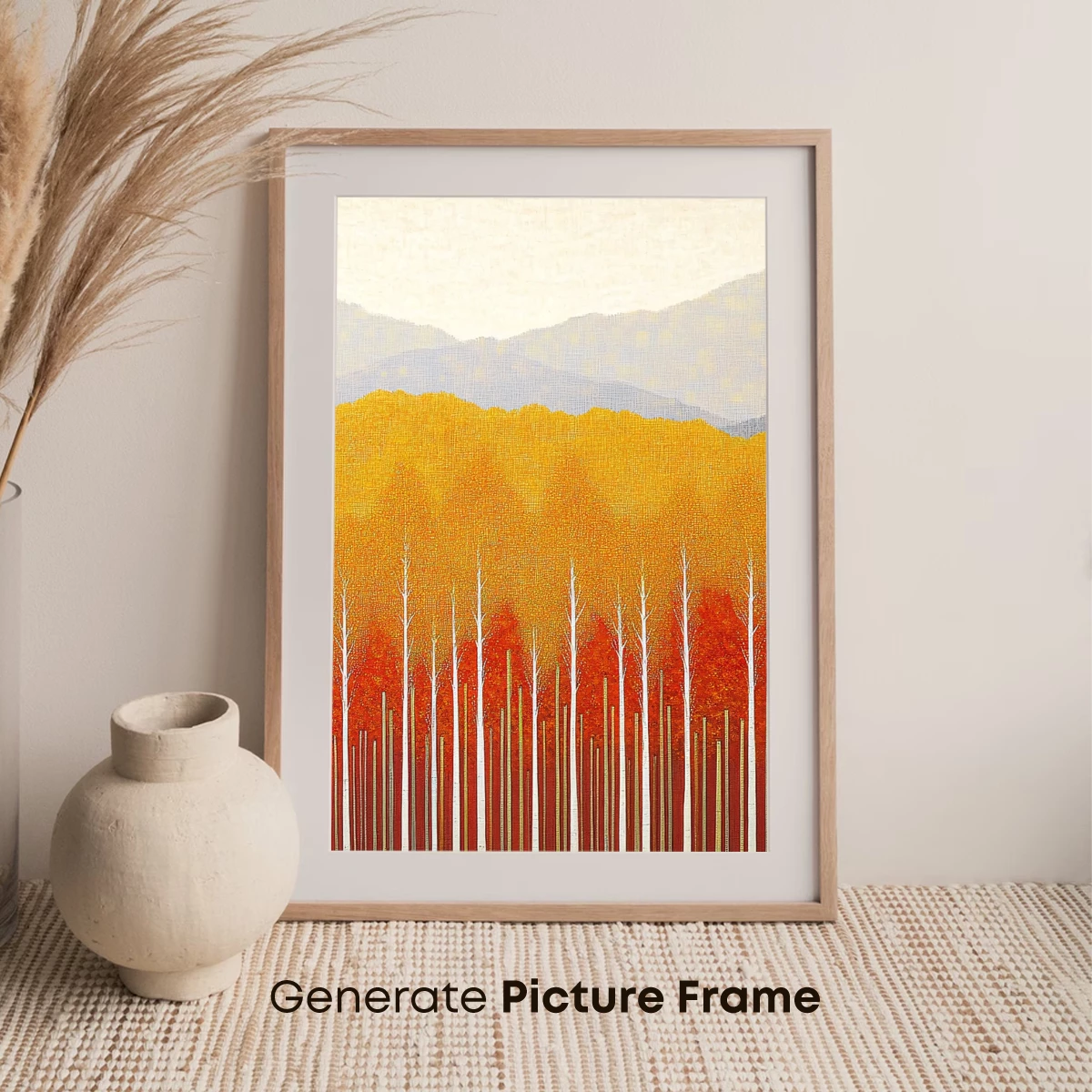 Autumnal Forest Symphony: Layered Trees and Misty Mountains - Image 7