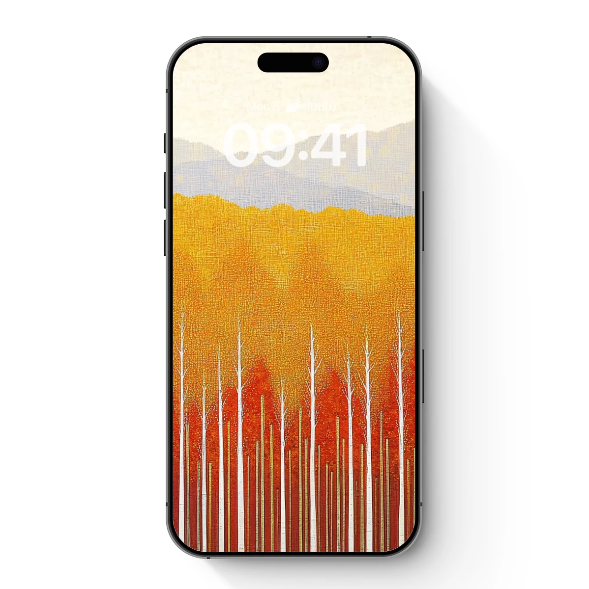 Autumnal Forest Symphony: Layered Trees and Misty Mountains