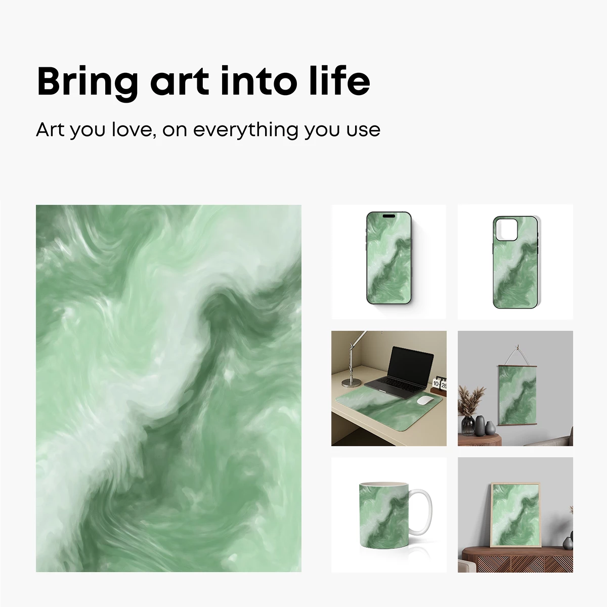 Ethereal Green Swirls: A Dance of Mist and Mystery - Image 2