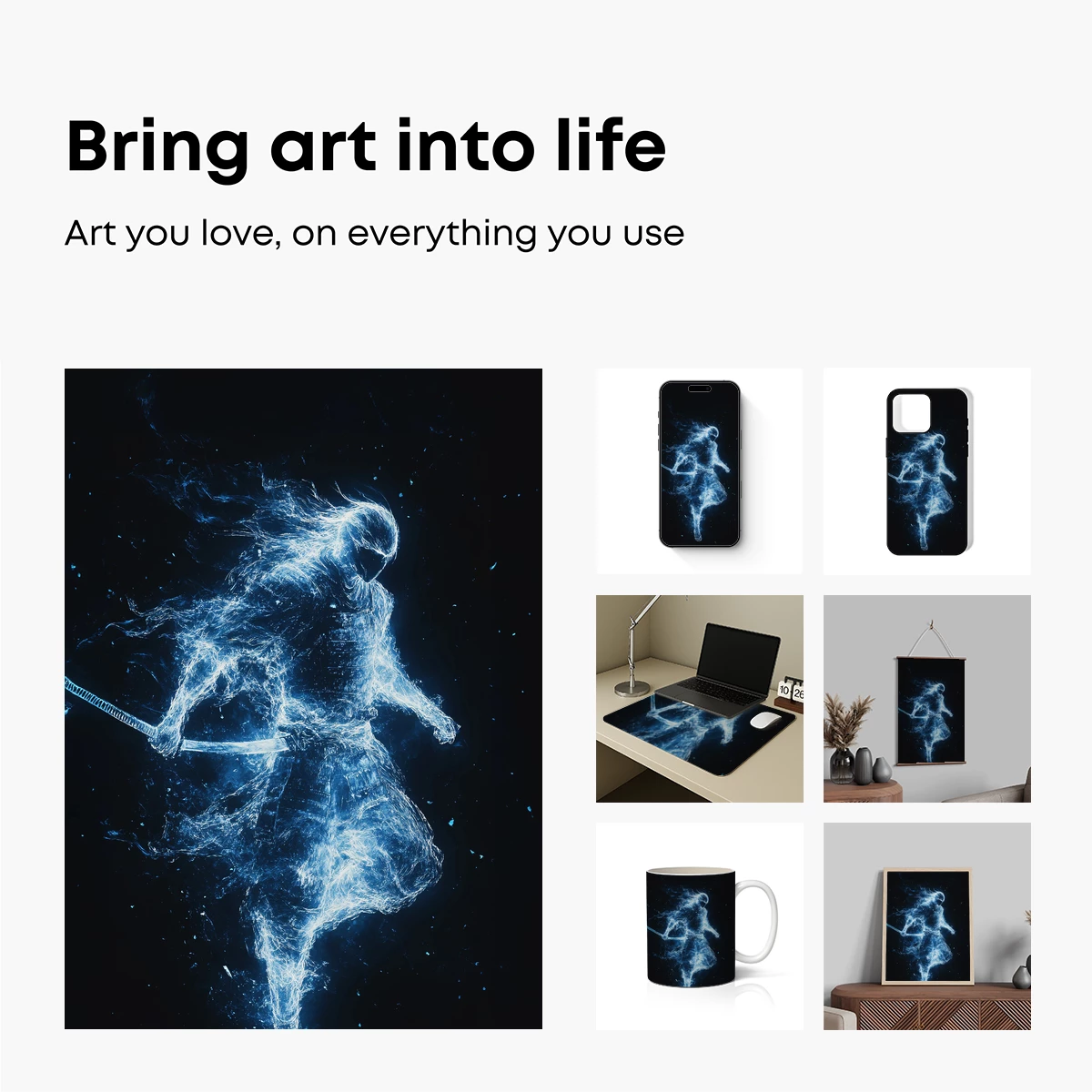 Ethereal Dancer in Blue Mist - Image 2