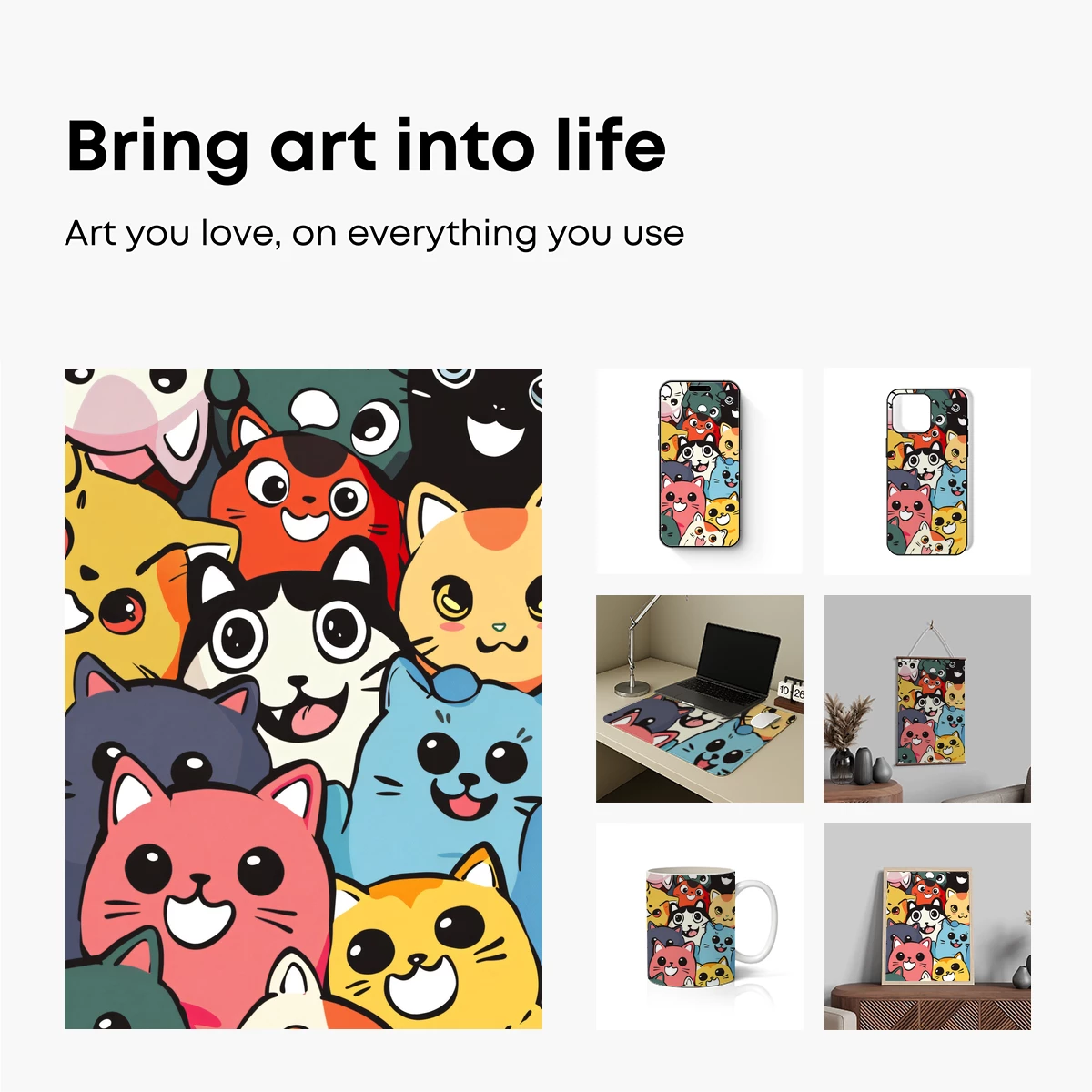 Cute Kitten Cluster: Whimsical Cartoon Cats - Image 2