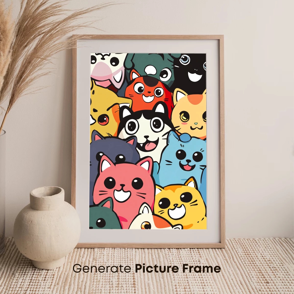 Cute Kitten Cluster: Whimsical Cartoon Cats - Image 7