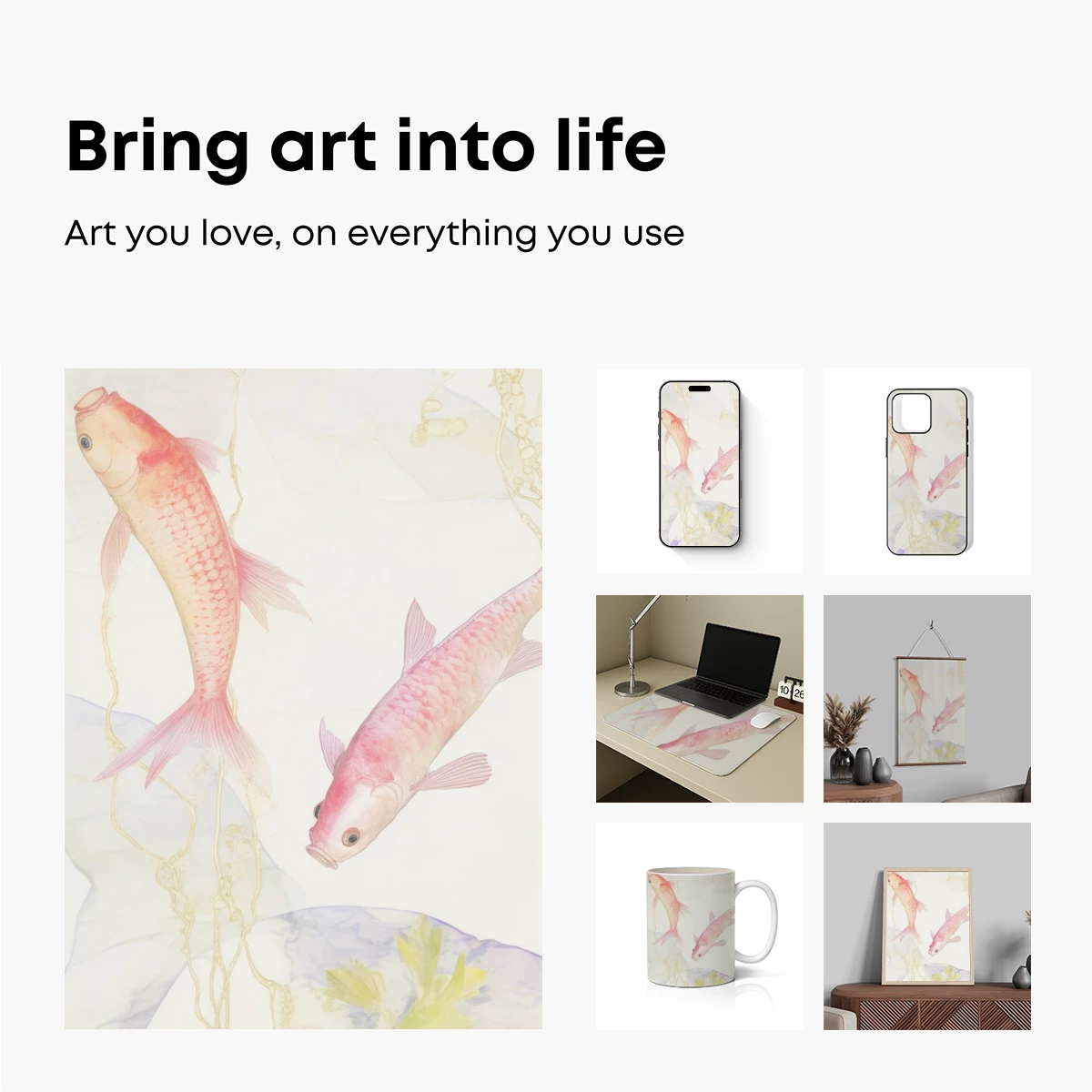 Ethereal Koi Dance: Watercolor Harmony - Image 2