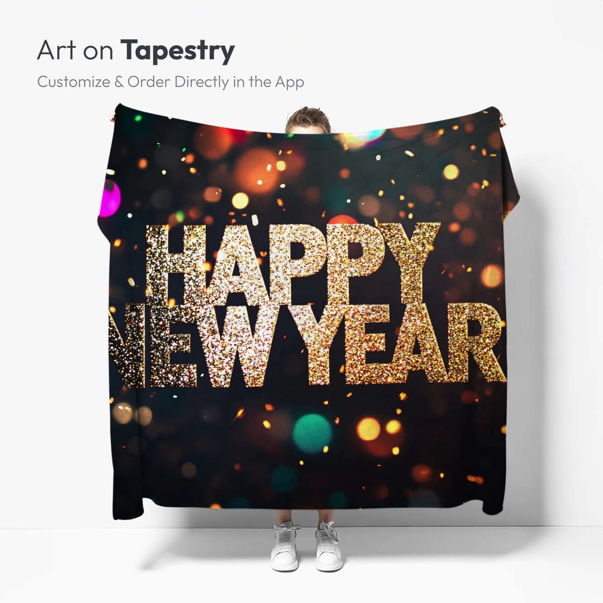 Golden Glitter 'Happy New Year' Festive Bokeh - Image 4