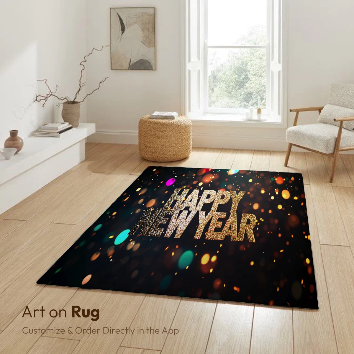 Golden Glitter 'Happy New Year' Festive Bokeh - Image 5