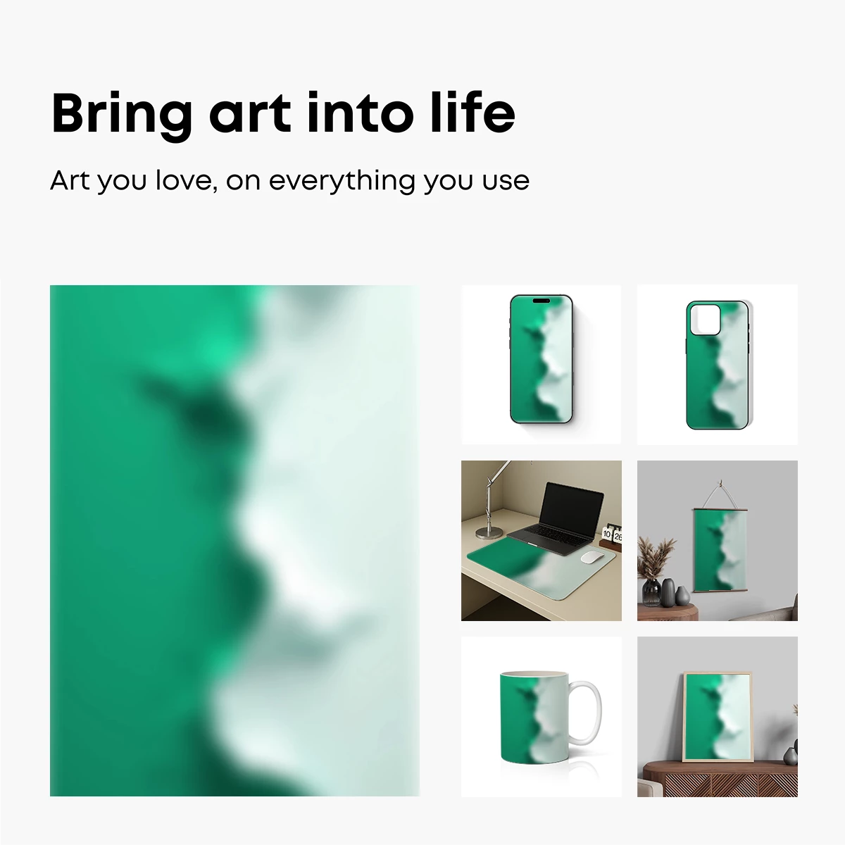 Blurred Green Silhouette: Abstract Elegance - Image 2