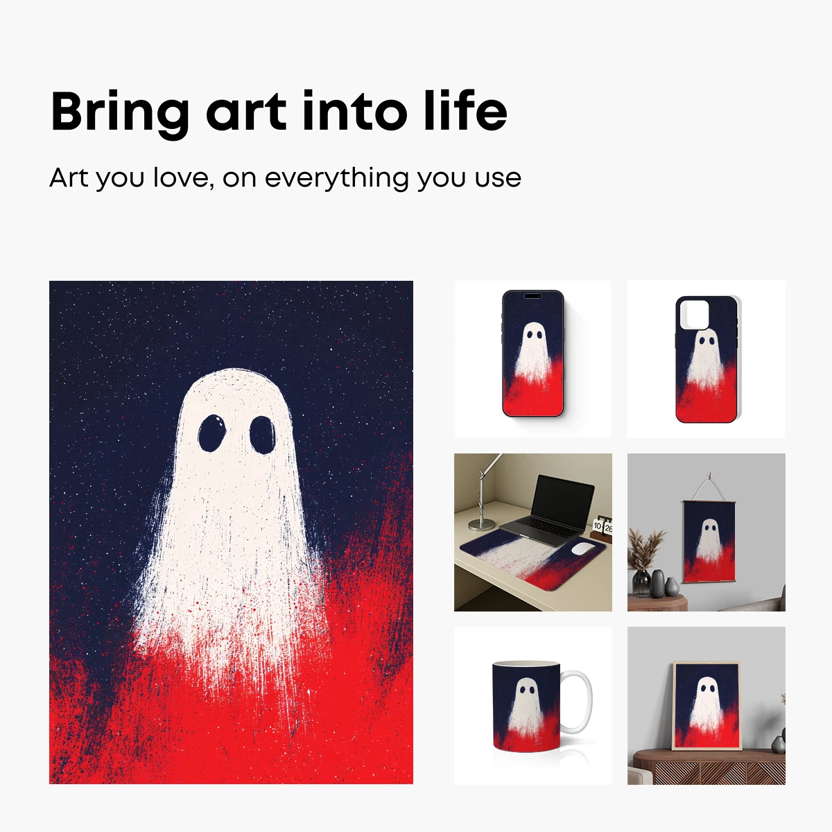 Ghostly Figure in Cosmic Red - Image 2