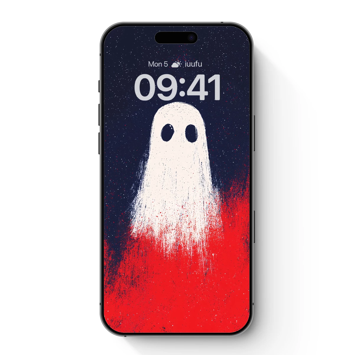 Ghostly Figure in Cosmic Red