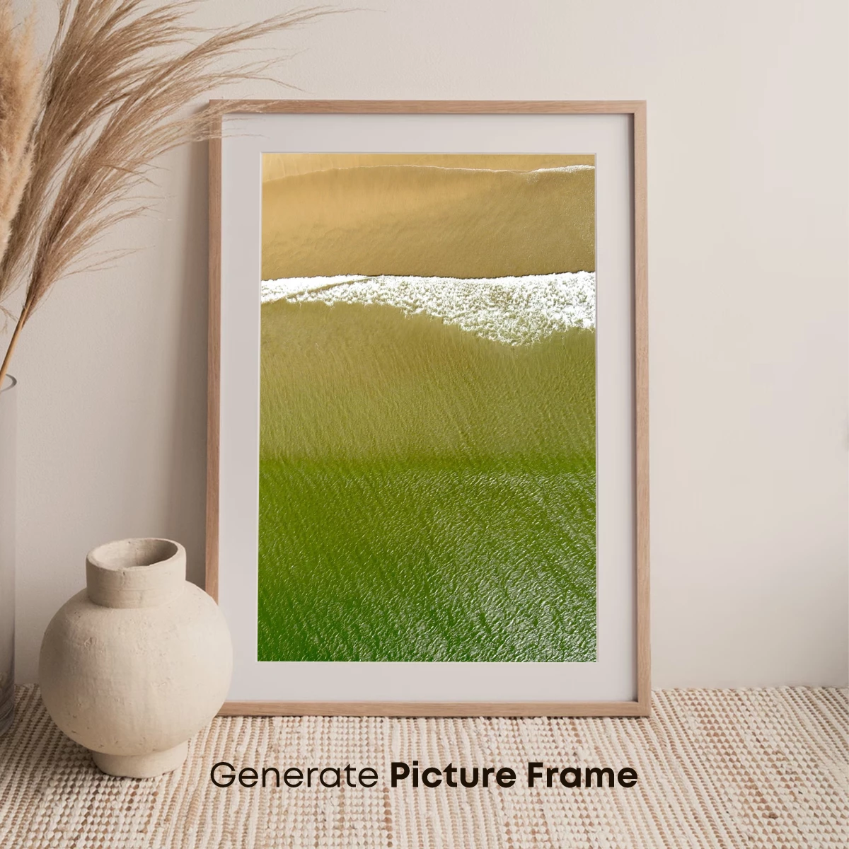Aerial Serenity: Green Tides Meet Sandy Shores - Image 7