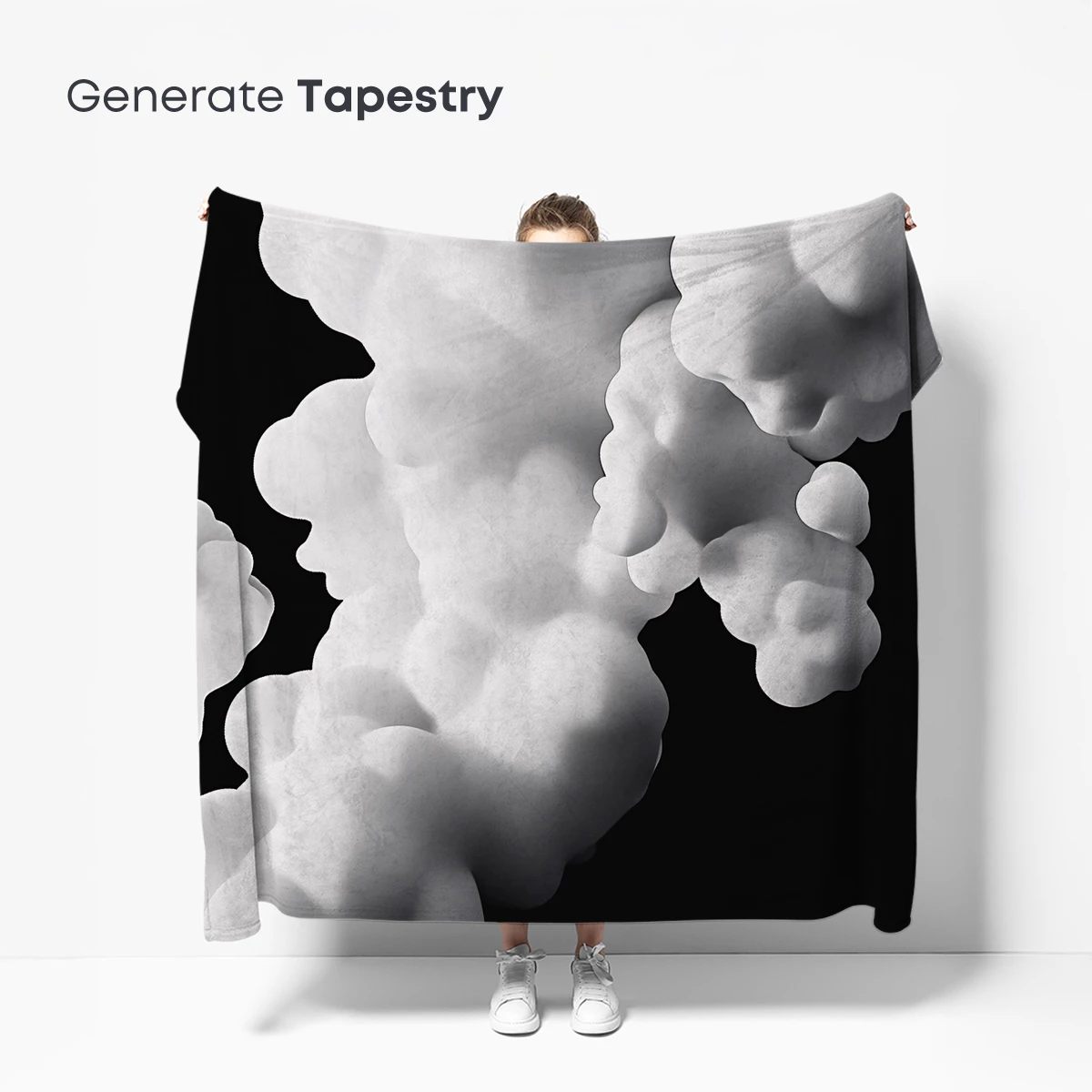 Ethereal Cloud Sculpture: Monochrome Marvels in Motion - Image 5