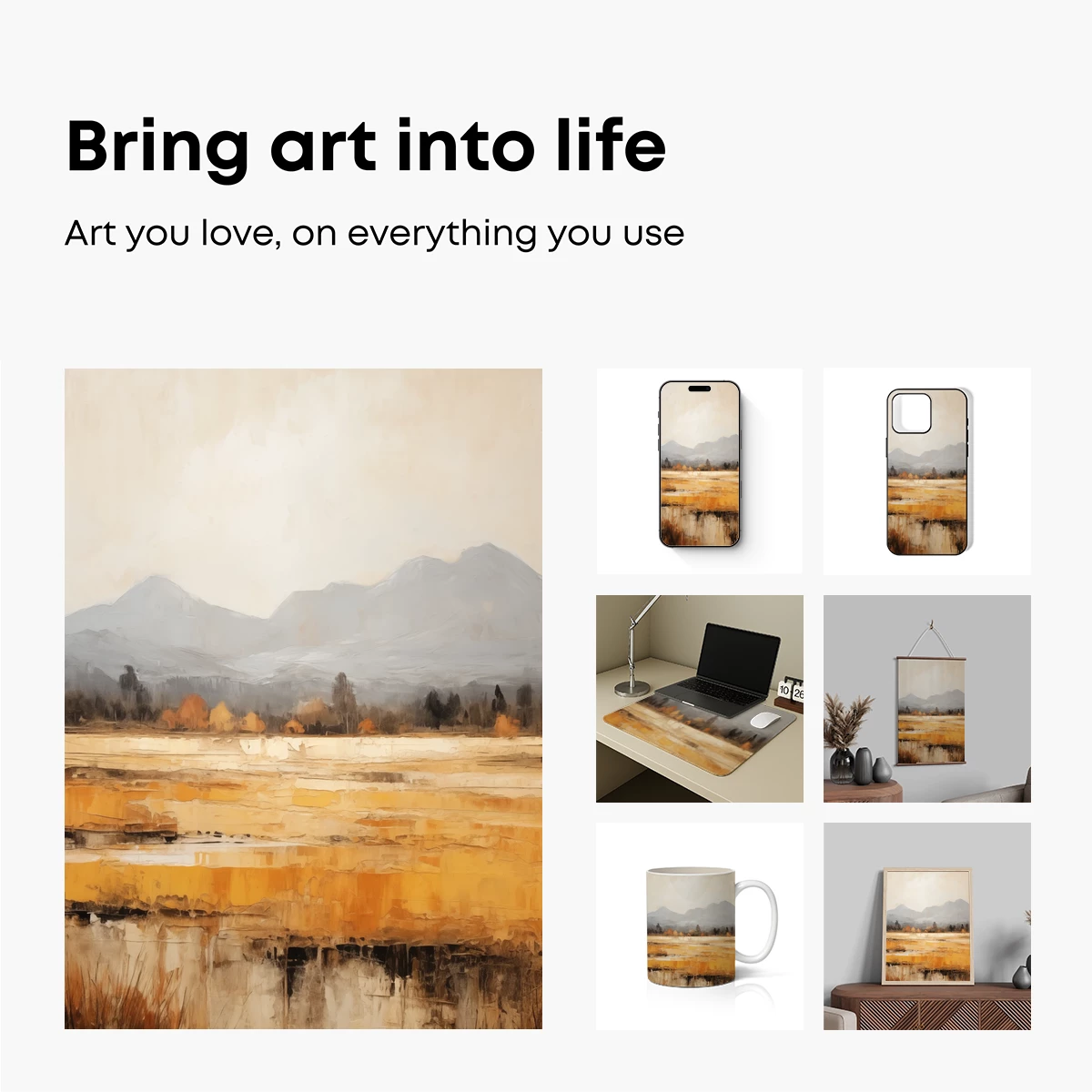 Golden Reflections: Abstract Landscape Harmony - Image 2