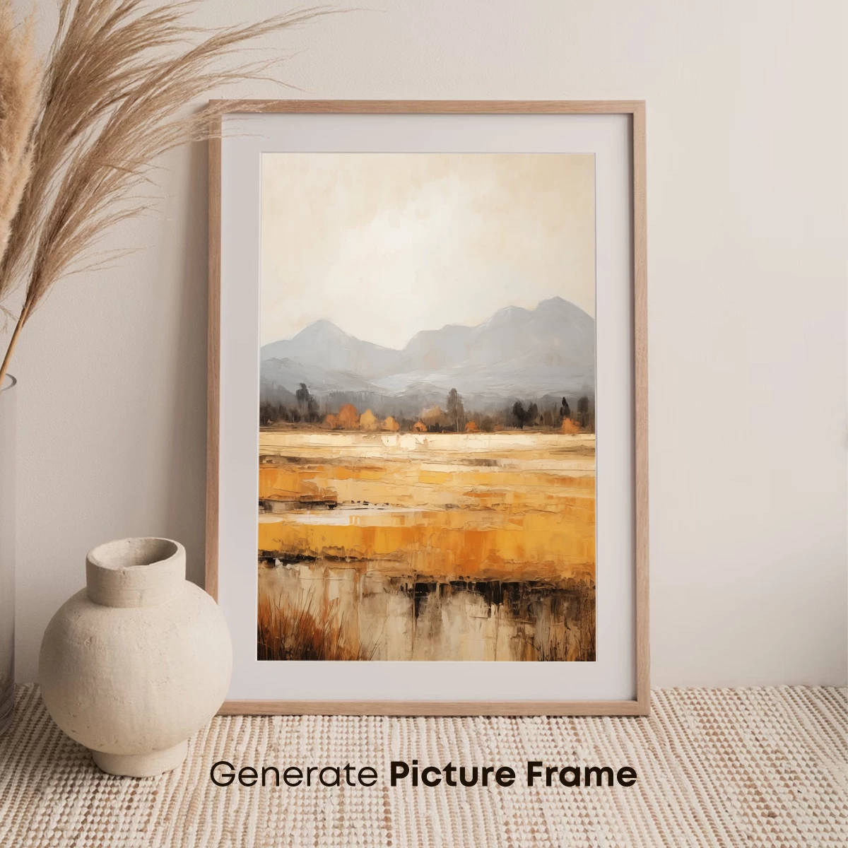 Golden Reflections: Abstract Landscape Harmony - Image 7