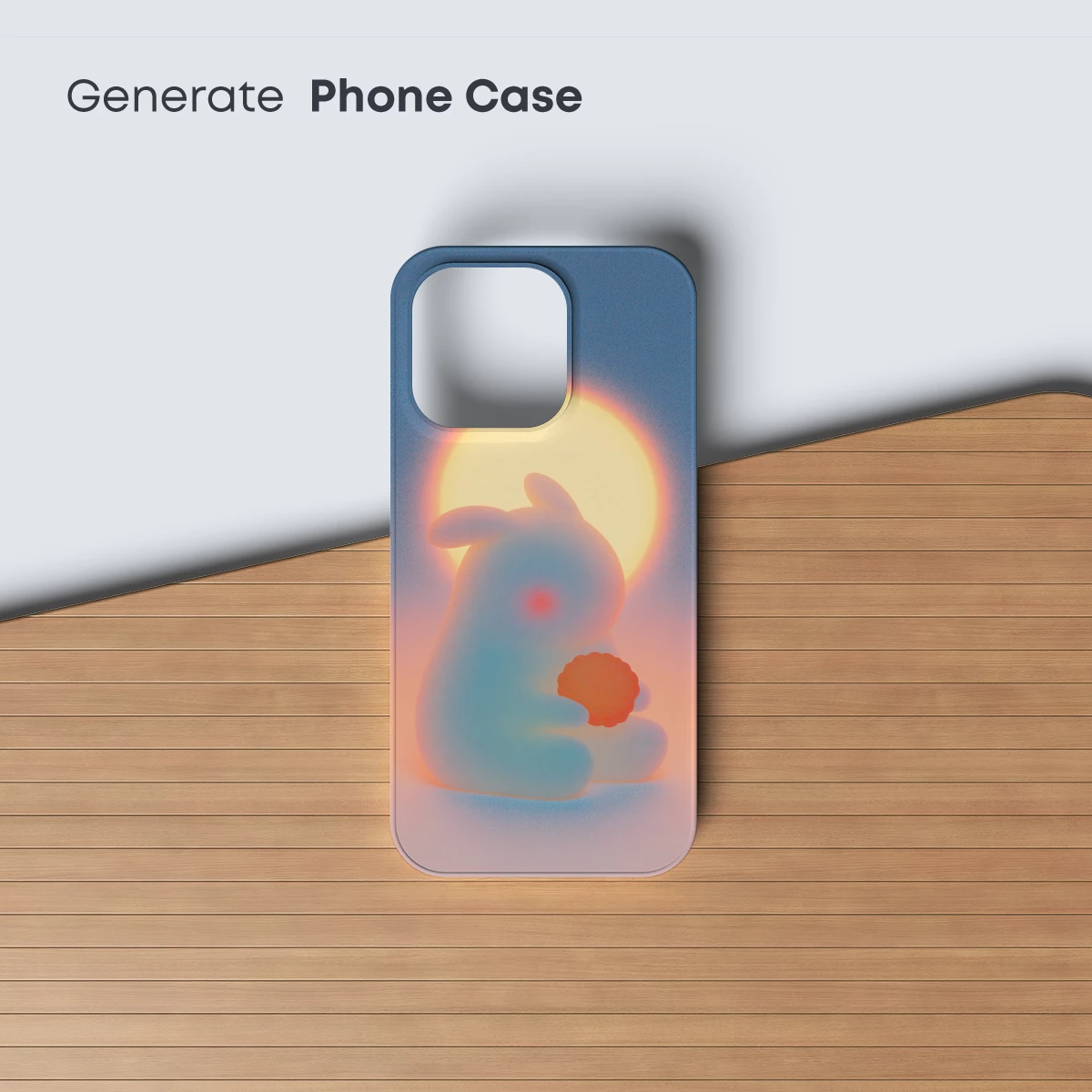 Glowing Bunny with Carrot: Ethereal Sunset Silhouette - Image 3