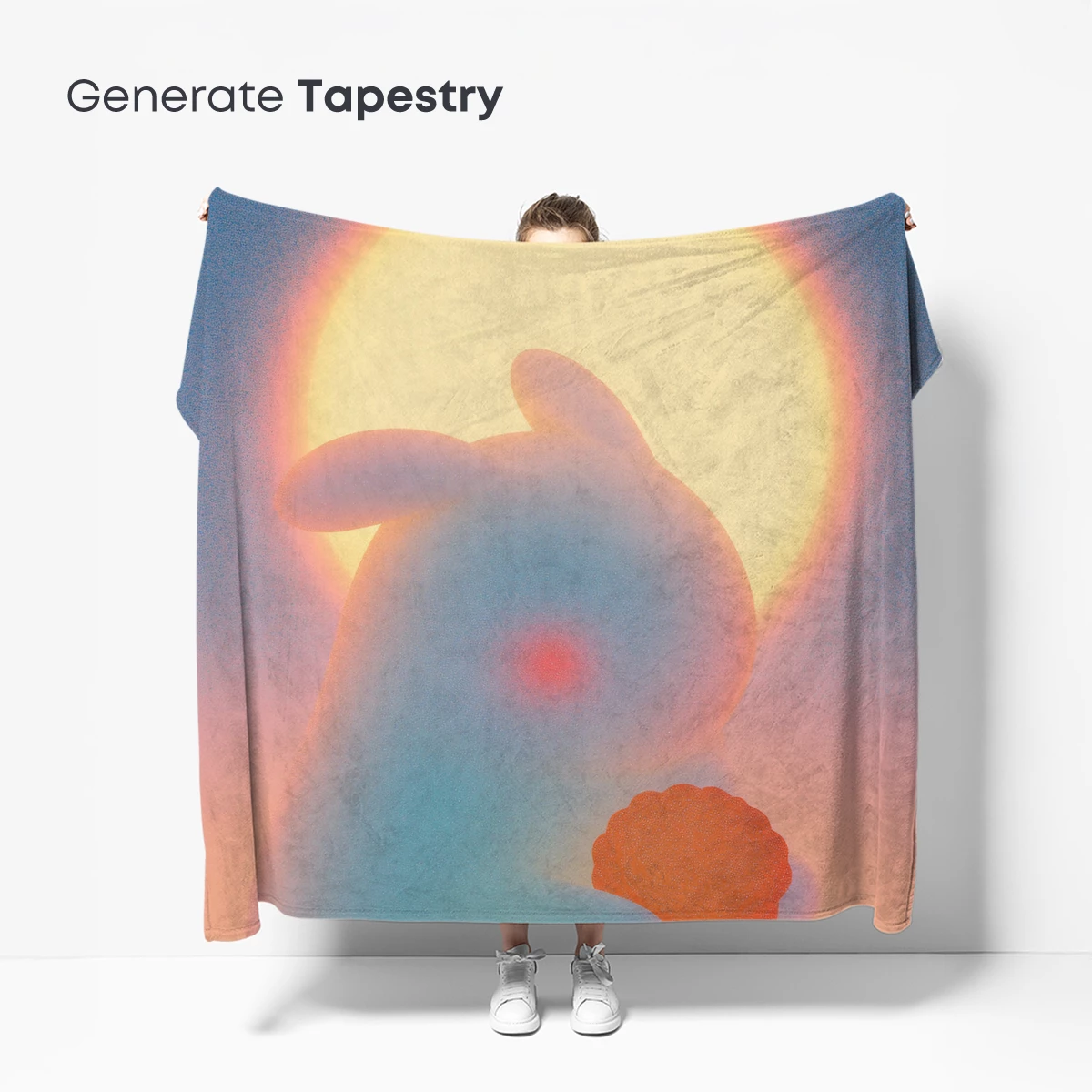 Glowing Bunny with Carrot: Ethereal Sunset Silhouette - Image 5